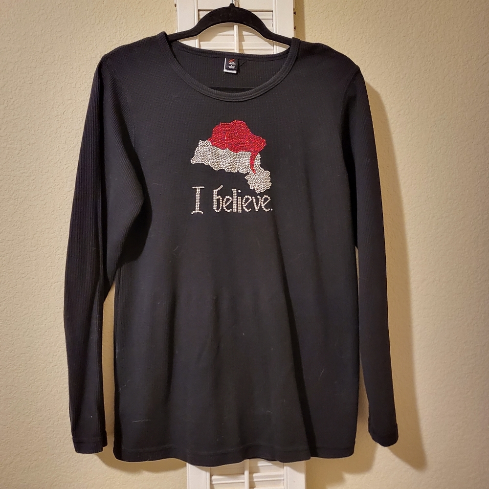 Christmas Shirt with Santa Hat I Believe
